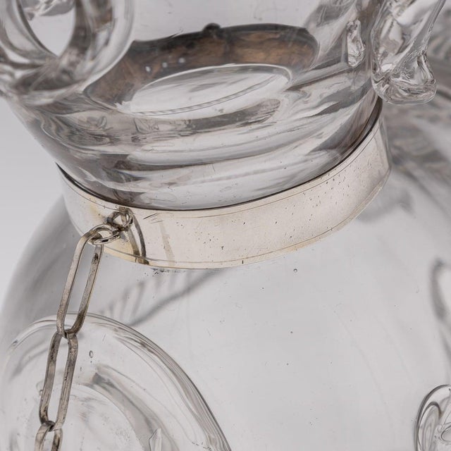 20th Century English Silver & Glass Novelty Claret Jug, 1916 For Sale - Image 9 of 18