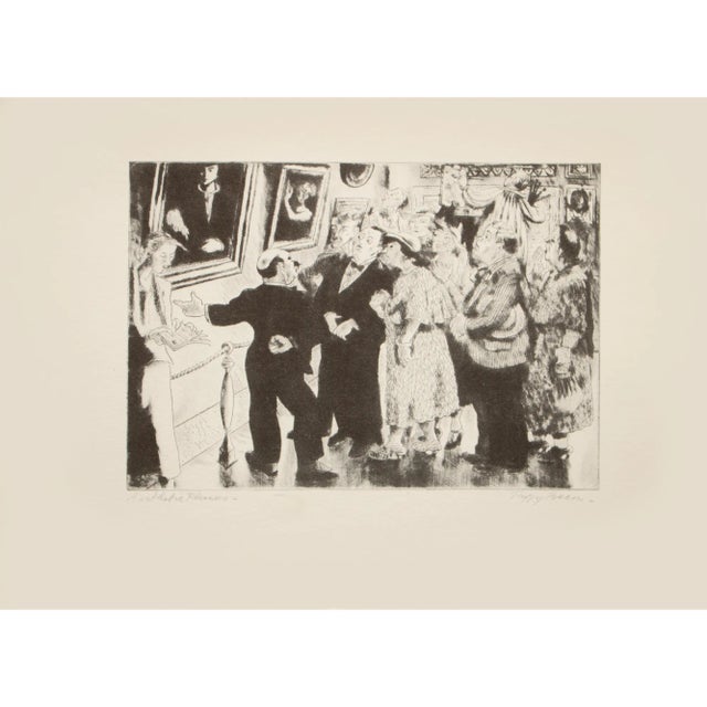 1939 After Peggy Bacon "Esthetic Pleasure", First Edition Period Offset Lithograph For Sale