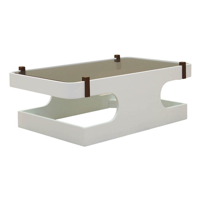 Italian Glass Coffee Table, 1970s For Sale