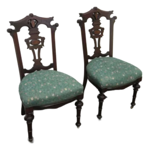 Victorian Late 1800s Carved Small Accent Side Chairs 6227