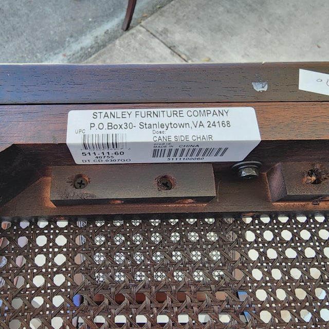 Stanley British Colonial Dining Chairs American Craftsman Collection Set of 6 For Sale - Image 17 of 18