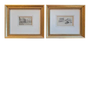 Pair of Venice Etchings by N Erichsen 1904