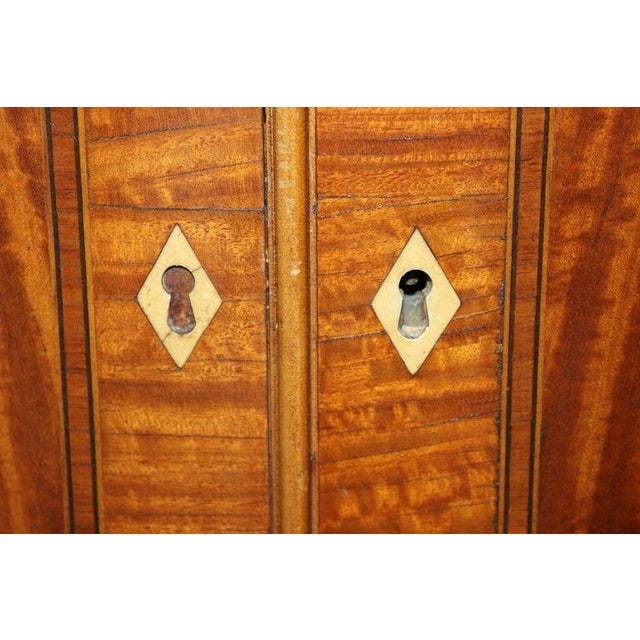 Clear All Fine Pair English Satinwood Adams Style With Paint Decoration 1920s Era Commodes For Sale - Image 13 of 16