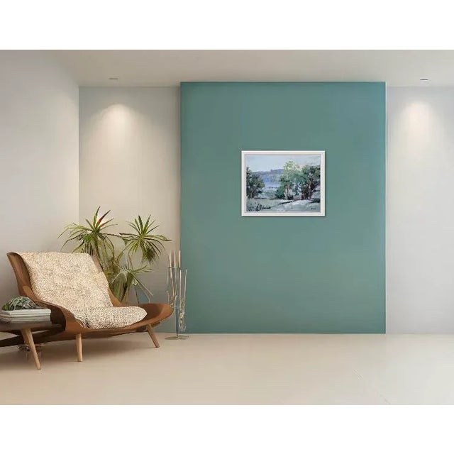 Quiet Places & Journeys — Trees Landscape Original oil painting by L. Haas, 18 x 24 in unframed canvas, signed. A modern...