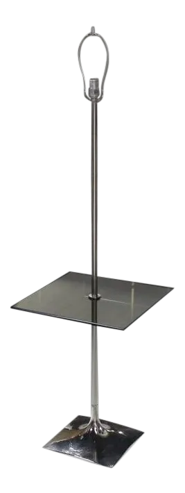Vintage Mid Century Laurel Smoked Glass Table Floor Lamp