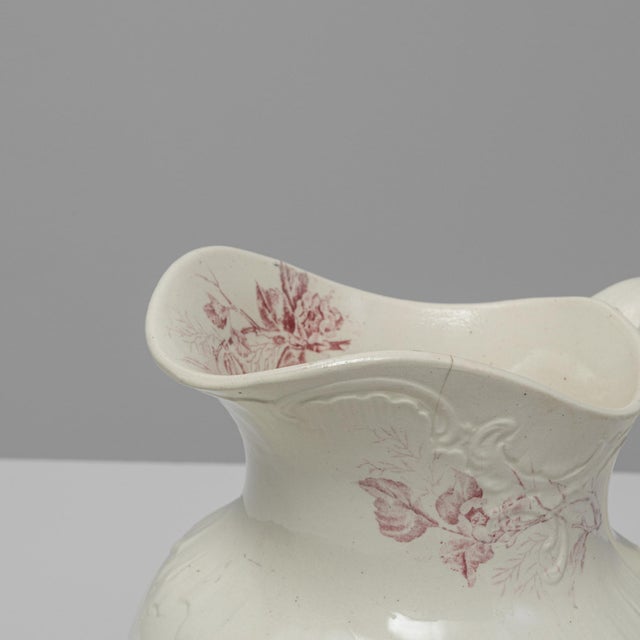 20th Century Belgian Red Chinoiserie Ceramic Pitcher For Sale - Image 11 of 18
