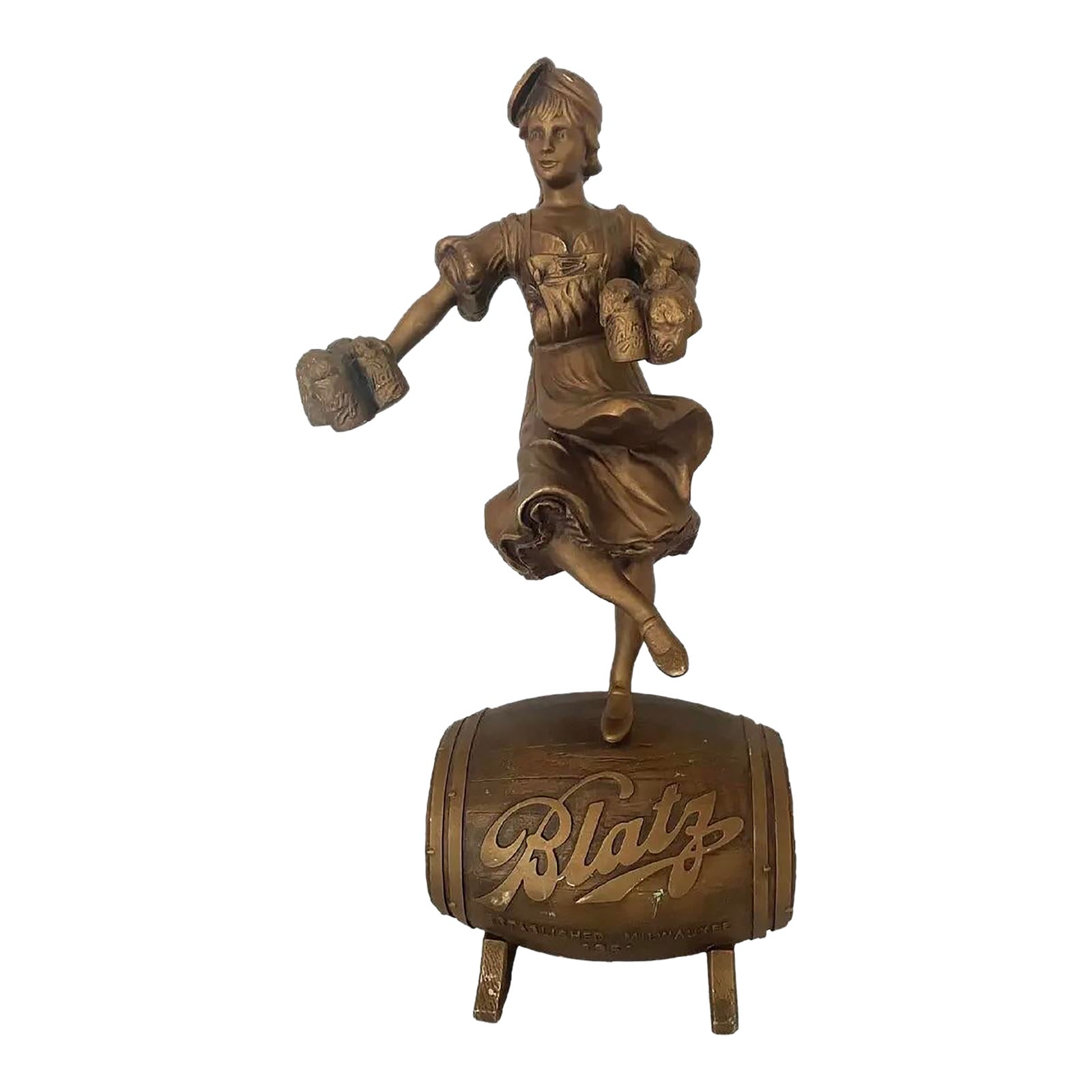 Vintage Blatz “Valerie” Beer Waitress Advertising Statue –1986