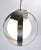 1970s 1970s Vintage Custom Made Steel Strips and White Globe Hanging Ceiling Pendant Lamp For Sale - Image 5 of 8