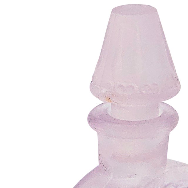 Glass Frosted Uv Reactive Manganese Glass Perfume Bottle With Stopper For Sale - Image 7 of 12
