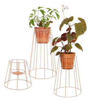 Dusty Peach Cibele Plant Stands by OK Design, Set of 3