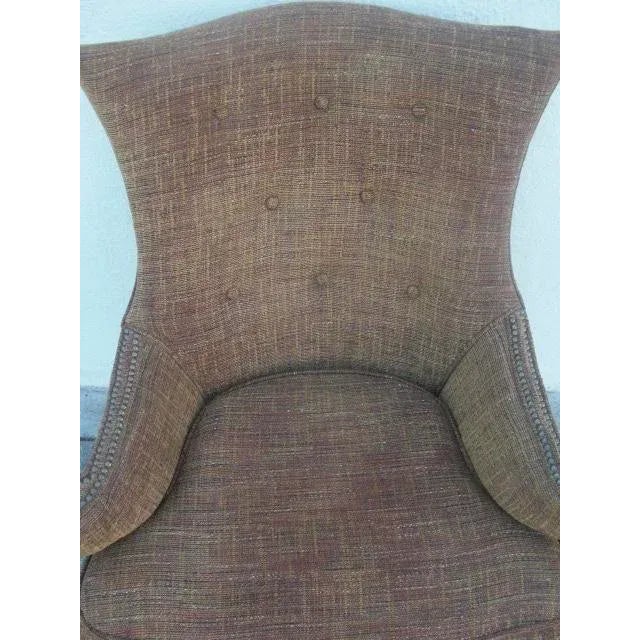 1940s Vintage Wingback Upholstered Armchair For Sale - Image 5 of 11