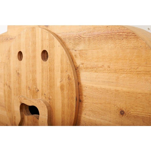 Wood Bed with Headboard and Frame in Pine by Mario Ceroli for Poltronova, 1974 For Sale - Image 7 of 18