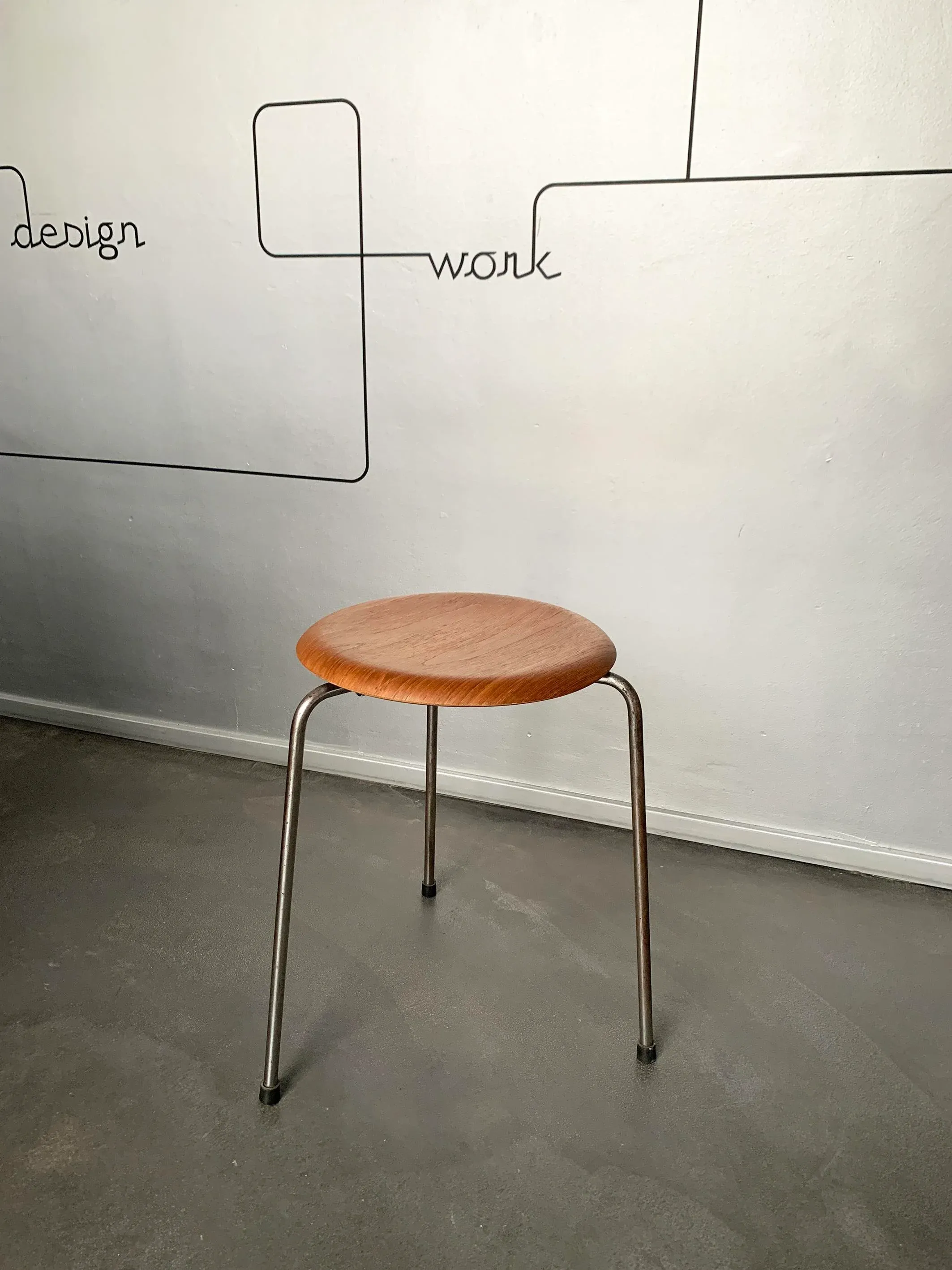 スツール Arne Jacobsen 3170 FRITZ HANSEN Dot Stool 3170 in Teak by Arne Jacobsen for Fritz Hansen, 1965