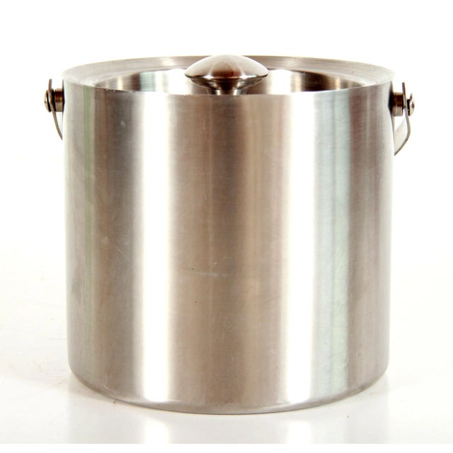 Vintage Mid Century Modern Insulated Stainless Steel Ice Bucket For Sale In Providence - Image 6 of 9