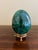 Green Large Solid Malachite Egg on Neoclassical Brass Stand With Paw Feet For Sale - Image 8 of 10