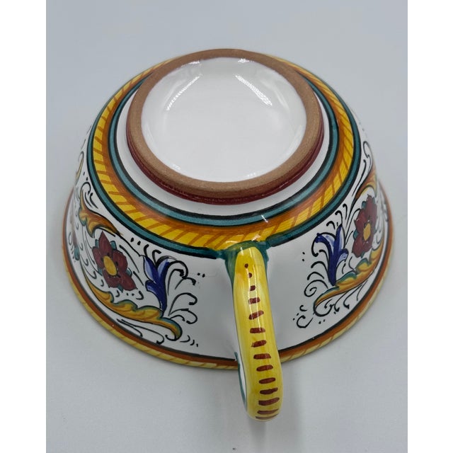 White 1970s Marino Mazierli Raffaellesco Breakfast Cappuccino Cup Saucer Hand-Painted Dragon Italy For Sale - Image 8 of 9