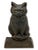 1920s Rare & Unusual Large 13 Inch Tall Antique Cast Iron Seated Cat Doorstop With Realistic Glass Eyes Circa 1920s For Sale - Image 5 of 18