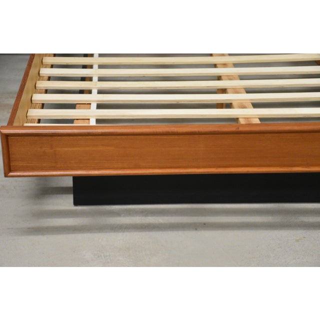 Black 1960s Teak Queen Floating Platform Bed For Sale - Image 8 of 10