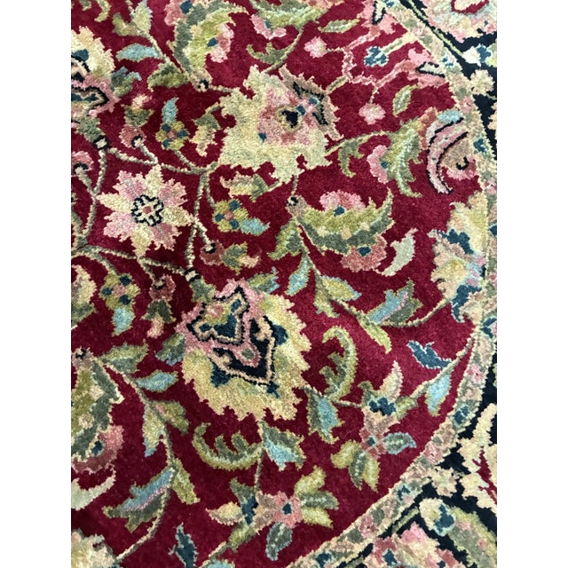 Mid 20th Century Hand-Knotted Round Persian Agra Style Wool Rug For Sale - Image 5 of 6