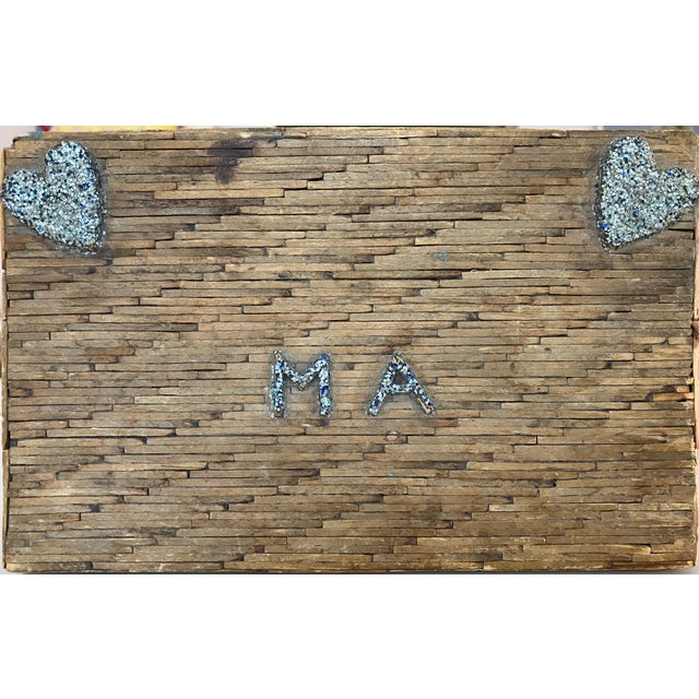 Tramp art (folk art) box made from a King Edward cigar box .and matches. The sparkly word “MA” suggest it was a gift to...