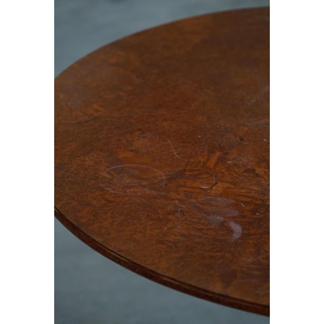 Antique Swedish Tilt-Top Occasional Table in Burl Wood Veneer, Mid-19th Century For Sale - Image 14 of 17