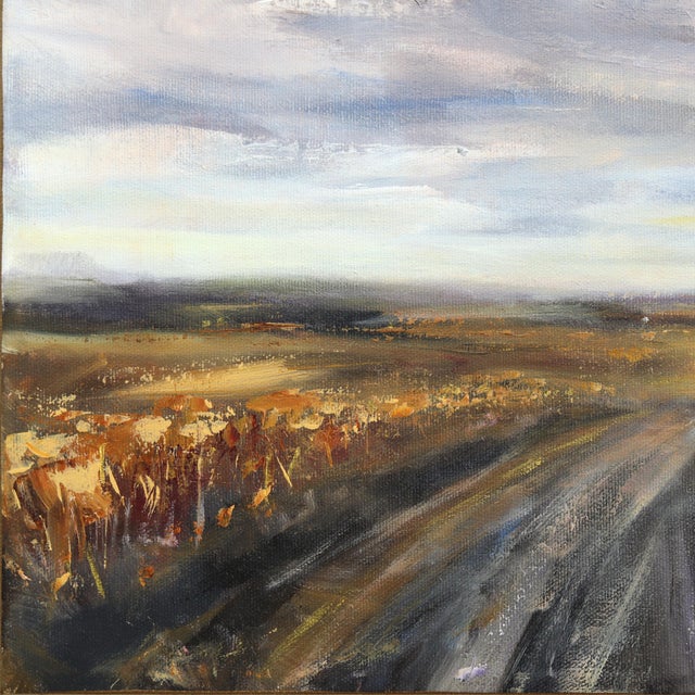 Backroads II - Original Atmospheric Rural Landscape Acrylic and Graphite Painting For Sale In Los Angeles - Image 6 of 9
