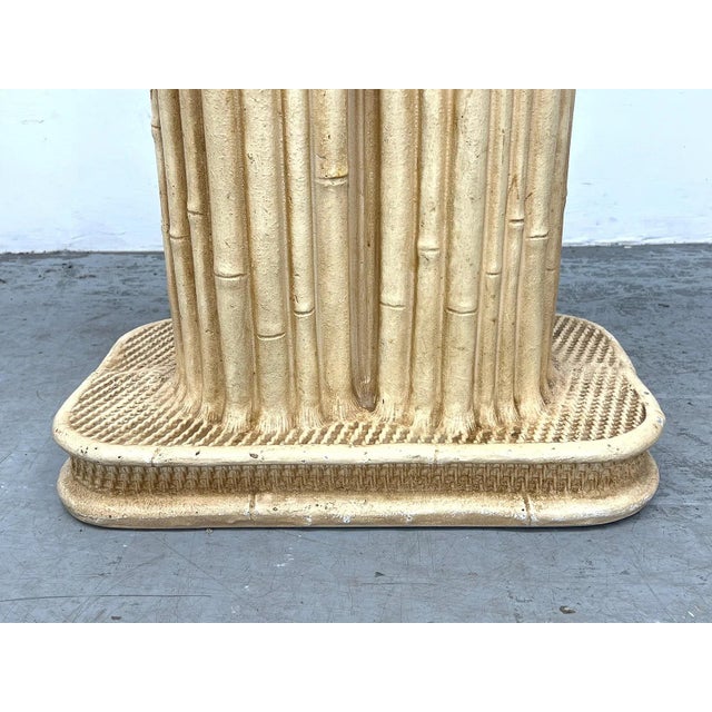 Serge Roche Style Palm Leaf Console Table With Glass Top For Sale - Image 9 of 11