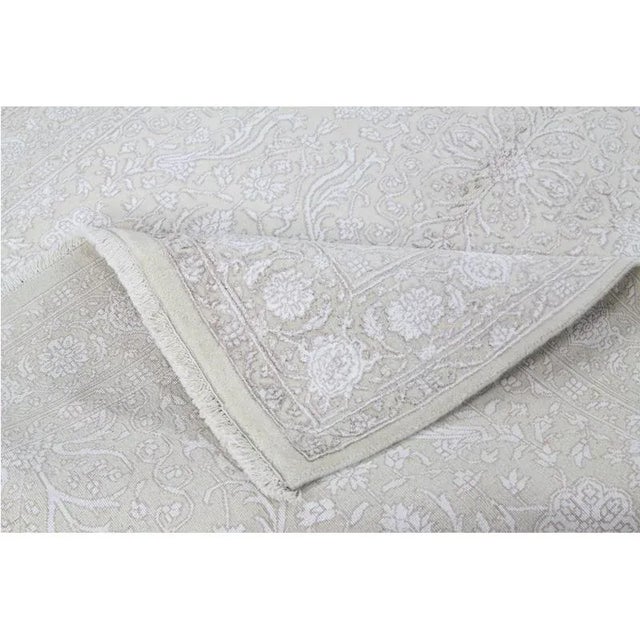 Traditional Traditional Handwoven Silk and Wool Runner Rug 5'0" X 7'10" For Sale - Image 3 of 13