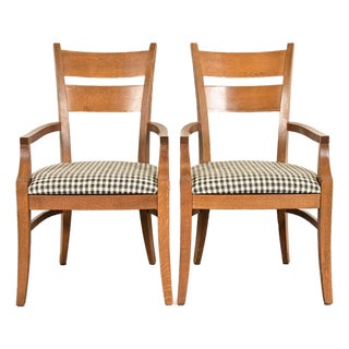 Stickley Mission Oak Arts & Crafts Armchairs, Pair For Sale