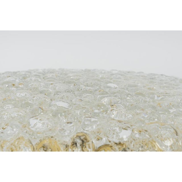 Large Round Ice Glass Flush Mount from Hillebrand, Germany, 1970s For Sale - Image 3 of 8