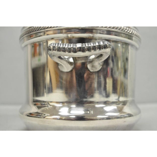 Vintage Fb Rogers English Regency Silver Plated Coat of Arms Covered Ice Bucket For Sale - Image 14 of 17