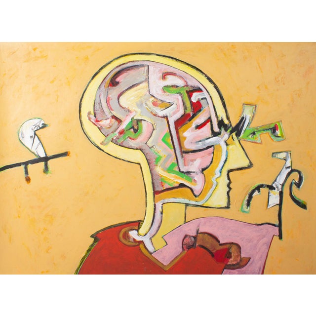 An acrylic on paper painting by the American artist James L. Bruch (1942-2023). This work consists of abstract shapes...