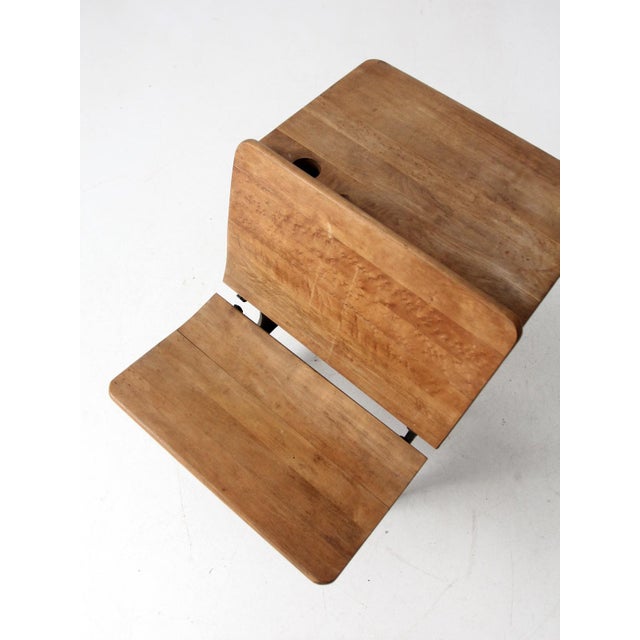 Brown Antique Chicago Cast Iron School Desk For Sale - Image 8 of 11