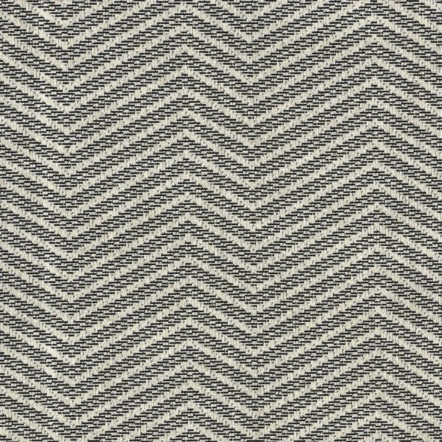 Sample - Schumacher x Stephanie Seal Brown Sparre Epingle Fabric in Ivory For Sale