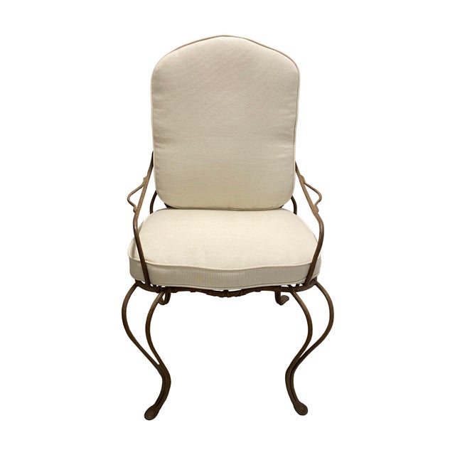 Metal Rose Tarlow's Iron "Twig" Outdoor Dining Table and Chairs With New Cushions For Sale - Image 7 of 9