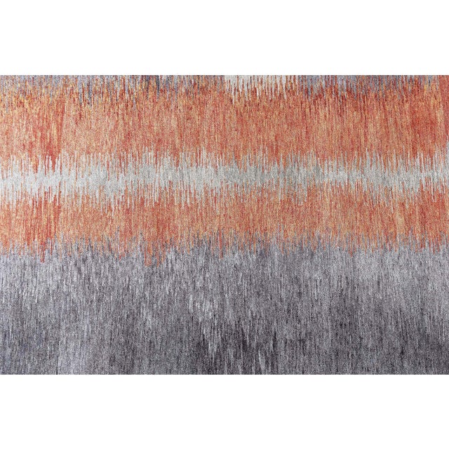 Gray Modern Tibetan Art Deco Style “Alfonsina Rustic” Rug by Doris Leslie Blau For Sale - Image 8 of 9