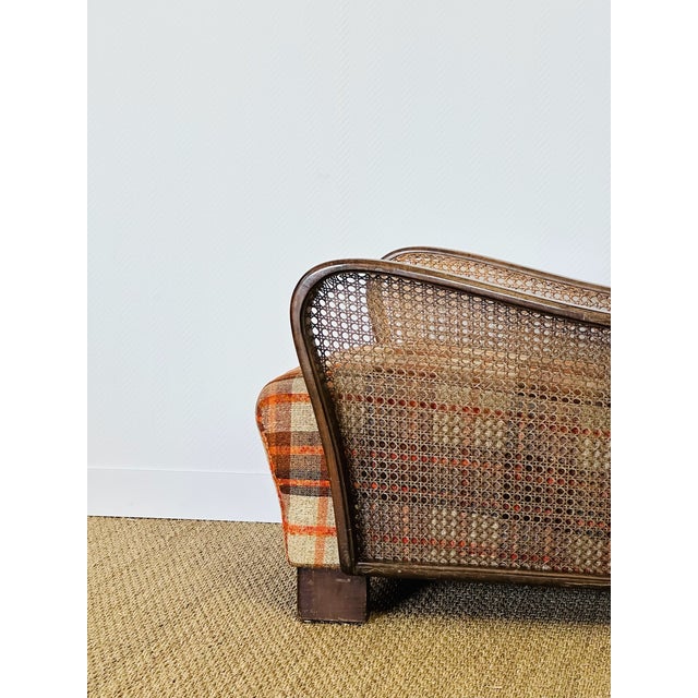 Vintage Lounge Chair in Bentwood and Checkered Fabric, 1960s For Sale - Image 13 of 15