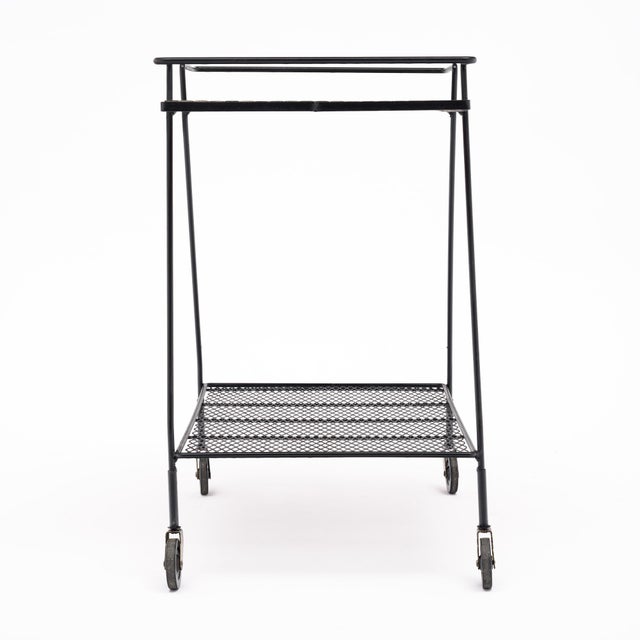 French Mid-Century Modern Tiled Bar Cart For Sale - Image 4 of 9