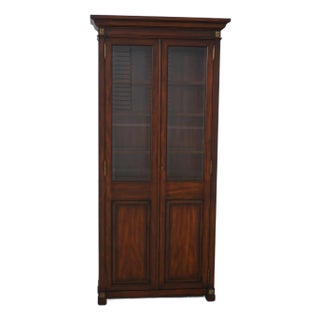 Theodore Alexander Beveled Glass Door Mahogany Display Cabinet For Sale