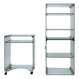 Glass Desk by Pierangelo Gallotti for Gallotti & Radice, Italy, 1980s For Sale
