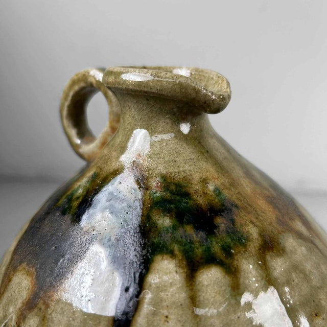 Mid-Century Glazed Ceramic Shigaraki Jug, Japan, 1960s For Sale - Image 16 of 18