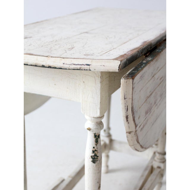Antique White Gate Leg Table For Sale - Image 6 of 12
