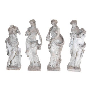 Set of Four Italian 1930s Neoclassical Garden Sculptures, The Four Seasons For Sale