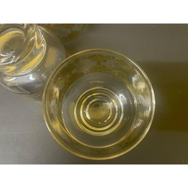 1950s Mid-Century Modern Culver Ltd. 22k Gold Valencia Footed Barware - Set of 7 For Sale - Image 5 of 9
