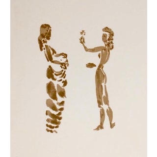 Apelles Fenosa, Apeles Fenosa Spanish Sculptor Mourlot Lithograph Abstract Expressionist Figures, 1972 For Sale