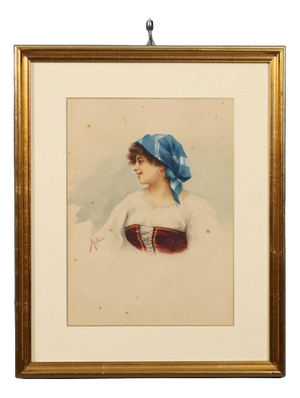 Vincenzo Migliaro, Portrait, Watercolor