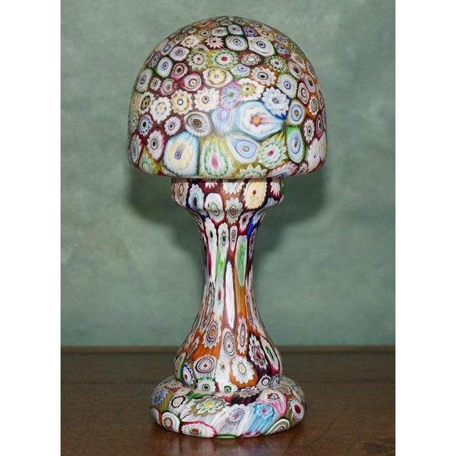 Exquisite Antique Murano Millefiori Italian Glass Mushroom Table Lamps, 1950s, Set of 2 For Sale - Image 14 of 18