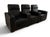 Leathercraft 2 or 3 seat theater seating. Upholstered in high-grade black leather with saddle leather welt trim. Each...