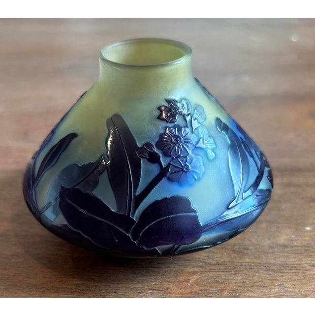 French Late 19th Century Rare Gorgeous Multi-Layered Emile Galle Signed Vase For Sale - Image 3 of 6