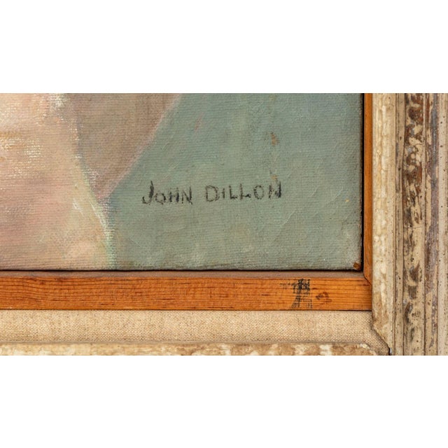 John Dillon Portrait of a Nude Man Oil, 1958 For Sale - Image 4 of 7